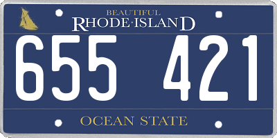 RI license plate 655421