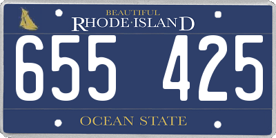 RI license plate 655425