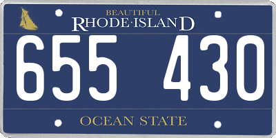 RI license plate 655430