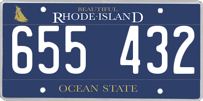 RI license plate 655432