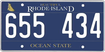 RI license plate 655434