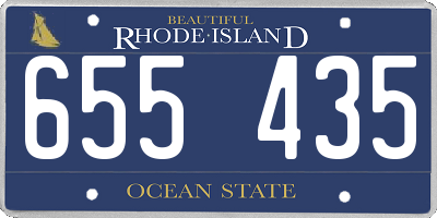 RI license plate 655435