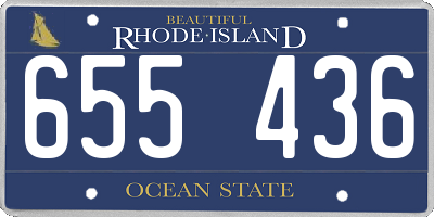 RI license plate 655436