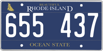 RI license plate 655437