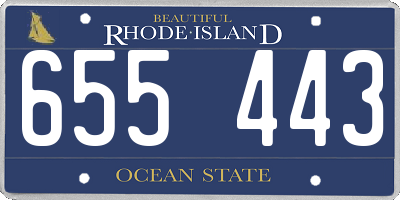 RI license plate 655443