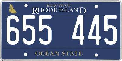 RI license plate 655445