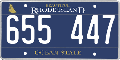 RI license plate 655447