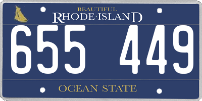 RI license plate 655449