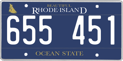 RI license plate 655451