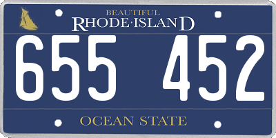 RI license plate 655452