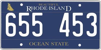 RI license plate 655453