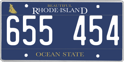 RI license plate 655454