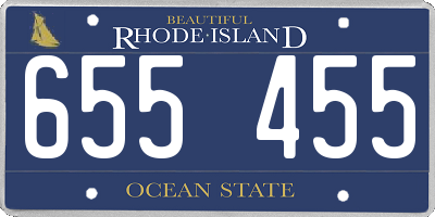 RI license plate 655455
