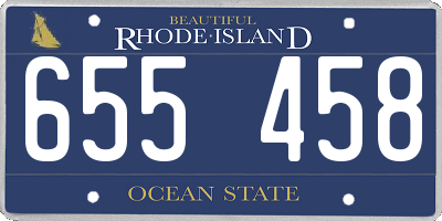 RI license plate 655458