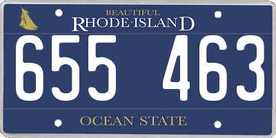 RI license plate 655463