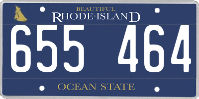 RI license plate 655464