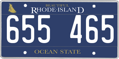 RI license plate 655465