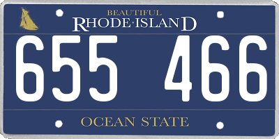 RI license plate 655466