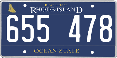 RI license plate 655478