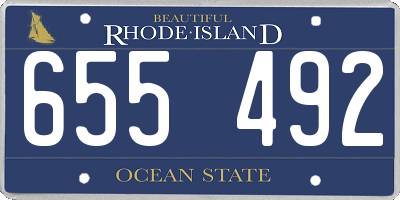 RI license plate 655492