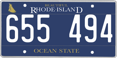RI license plate 655494