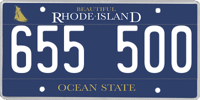 RI license plate 655500