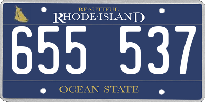 RI license plate 655537