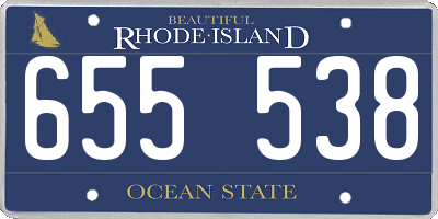 RI license plate 655538