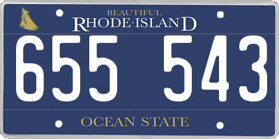 RI license plate 655543