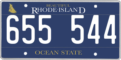 RI license plate 655544