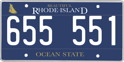 RI license plate 655551