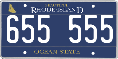 RI license plate 655555