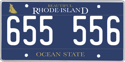 RI license plate 655556