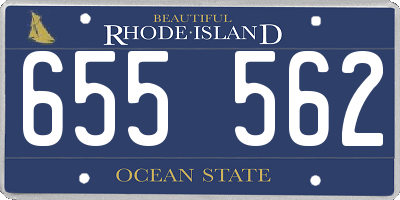 RI license plate 655562