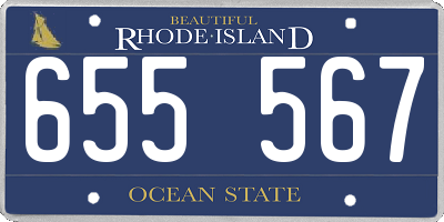 RI license plate 655567