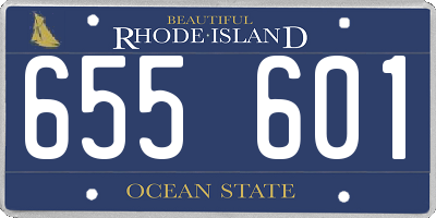 RI license plate 655601