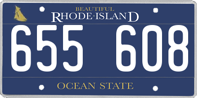 RI license plate 655608