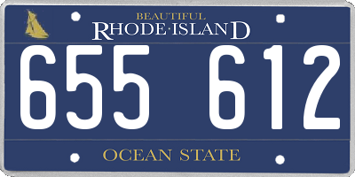 RI license plate 655612