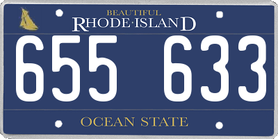 RI license plate 655633