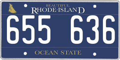 RI license plate 655636