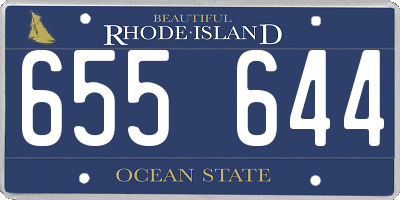 RI license plate 655644
