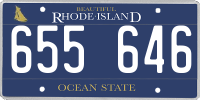 RI license plate 655646