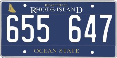 RI license plate 655647