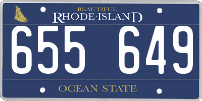 RI license plate 655649