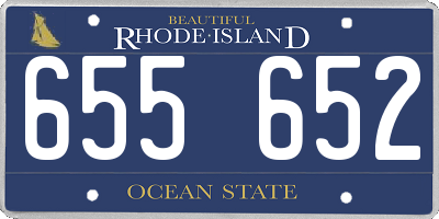 RI license plate 655652
