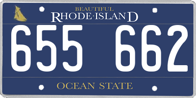 RI license plate 655662