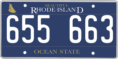 RI license plate 655663