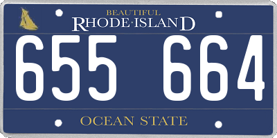RI license plate 655664