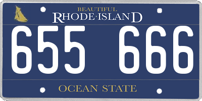 RI license plate 655666