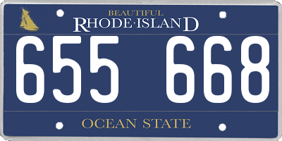RI license plate 655668